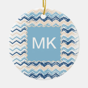 Seashore Scribble ZigZag Julgransprydnad Keramik