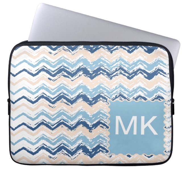 Seashore Scribble ZigZag Laptop Fodral (Framsidan)