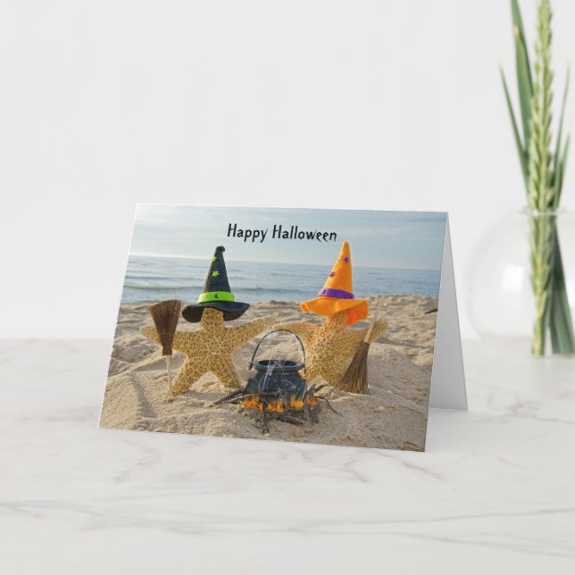 Seashore Starfish Halloween Kort (Framsida)