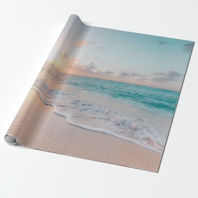 Seashore under guldtimmen presentpapper (Utrullad)