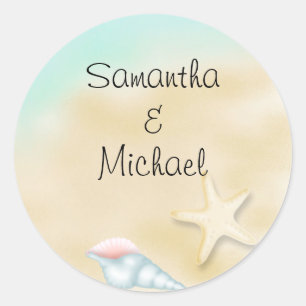 Seashore Wedding Stickers Runt Klistermärke