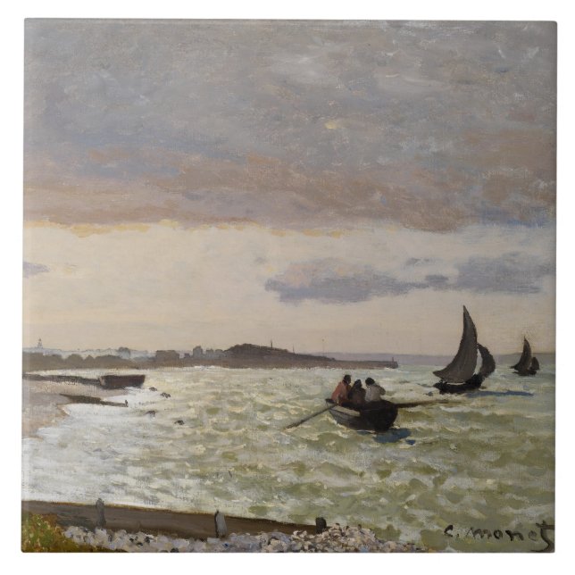 Seashoren på Sainte-Adresse, 1864 Kakelplatta (Framsidan)