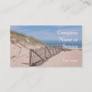 Seashoreplats med strandstaket och sanddynen visitkort