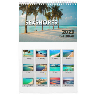 Seashores 2023 Calendar, Seaside Beacher, Planning Kalender