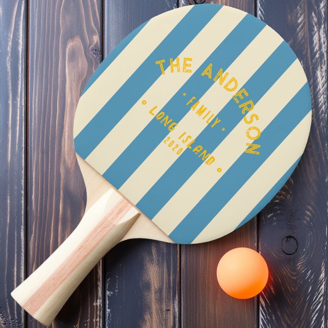 Seaside Aqua Splash Striping & Familjenamn Pingisracket (Skapare uppladdad)
