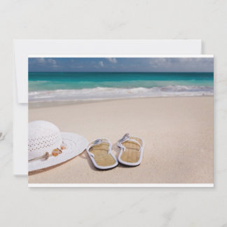 SEASIDE BEACH FLIPFLOPS HAT VACATION OCEAN Blue f