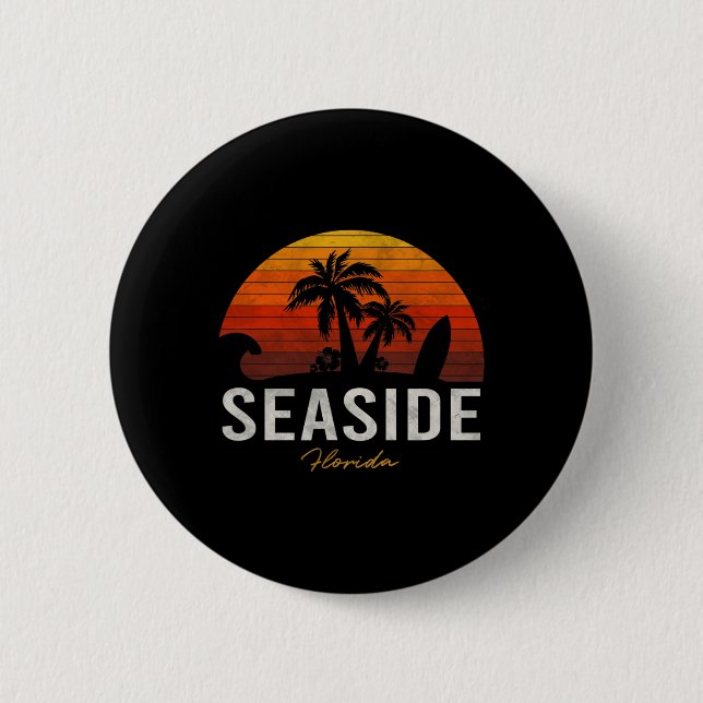 Seaside Beach Florida Fl Handflatan Vacation Surfa Knapp (Framsida)