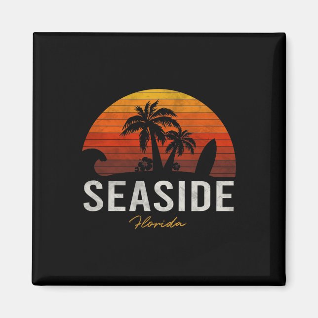 Seaside Beach Florida Fl Handflatan Vacation Surfa Magnet (Framsidan)