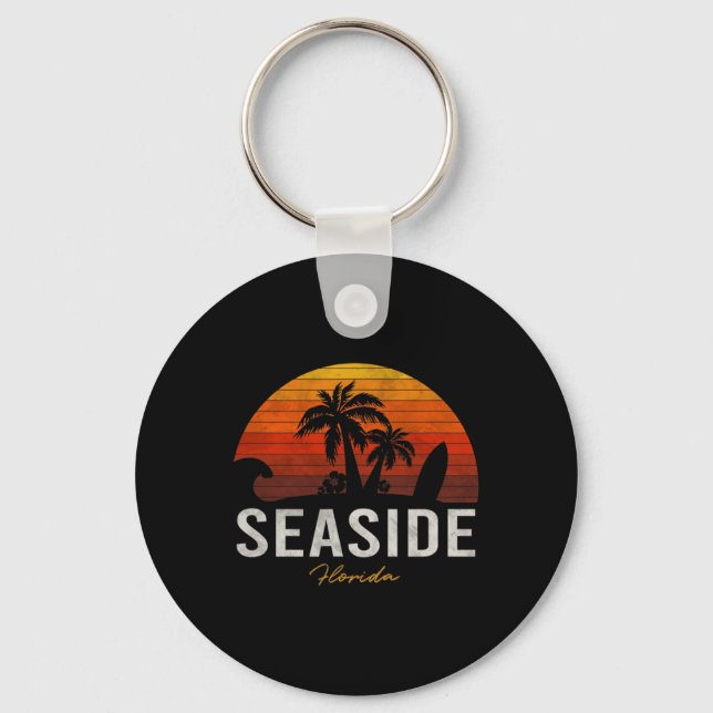 Seaside Beach Florida Fl Handflatan Vacation Surfa Nyckelring (Framsida)