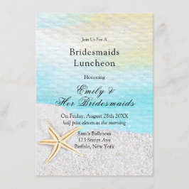 Seaside Beach White Sand Bridesmaids Luncheon Inbjudningar