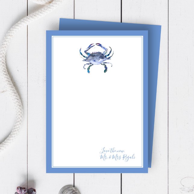 Seaside Blue Crab Bröllop - tack för dina kort (Skapare uppladdad)
