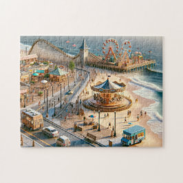 Seaside Boardwalk Carnival by the Beach Pussel