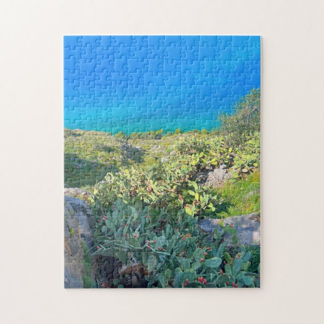 Seaside Cactus Nafplion Grekland Pussel (Vertikal)