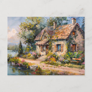 Seaside Cottage Cottagecore Vykort