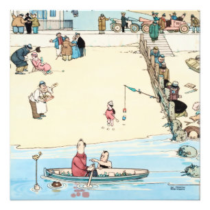 “Seaside Crime” av W Heath Robinson Fototryck