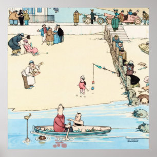 "Seaside Crime" av W Heath Robinson Poster