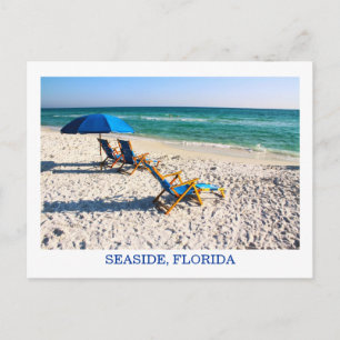Seaside Florida Blue Beach Chairs Vykort