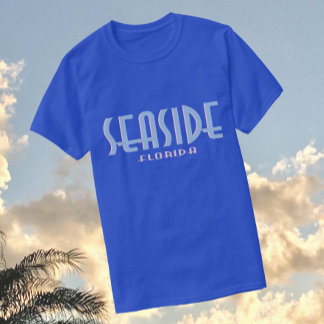 Seaside Florida Deco Typography Design Tee Shirt