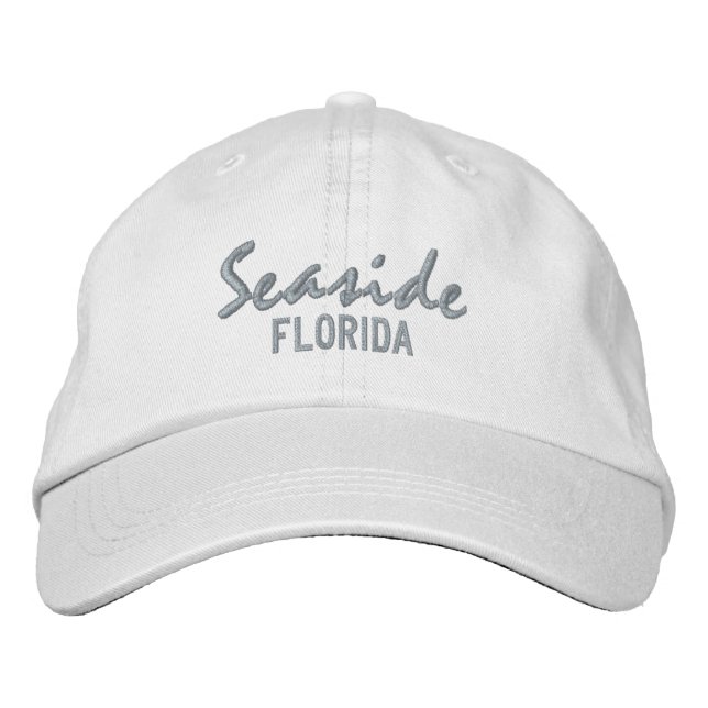 Seaside Florida Embroized Baseball Hat Broderad Keps (Framsida)