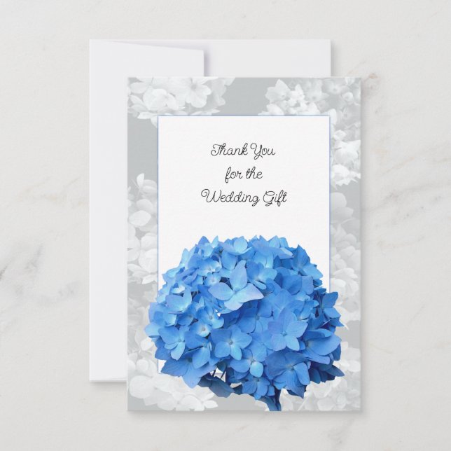 Seaside Garden Blue Hydrangea Flat Tackkort Tack Kort (Framsida)