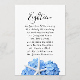 Seaside Garden Wedding Bord Seating Namn List