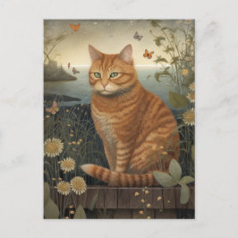 Seaside Ginger Tom Cat-vykort Vykort