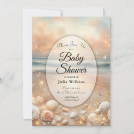 Seaside Gnistra and Sunset Dreams Baby Shower Inbjudningar