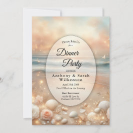 Seaside Gnistra and Sunset Dreams Midinner Party Inbjudningar