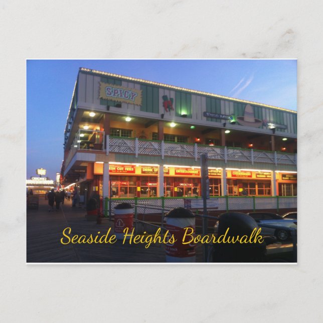 Seaside Heights Boardwalds Spicy's Cantina Pub Vykort (Framsida)