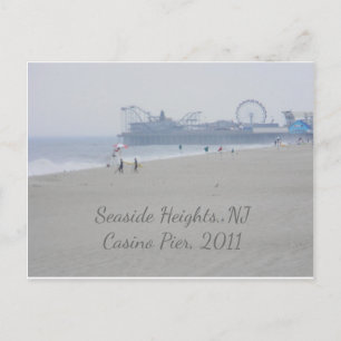 Seaside Heights Casino Pier Beach Boardpromenad Vykort