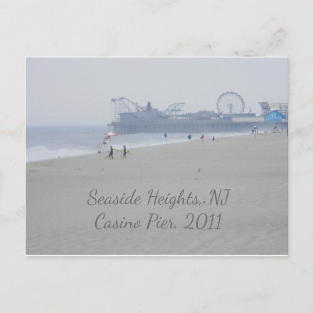 Seaside Heights Casino Pier Beach Boardpromenad Vykort (Framsida)