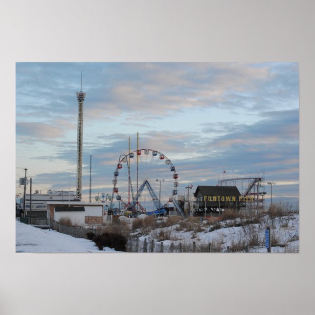 Seaside Heights Funtown Pier Sunrise Poster (Framsidan)