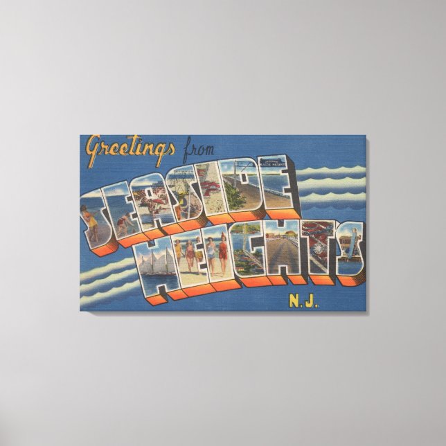 Seaside Heights, New jersey-Large Brev Scene Canvastryck (Framsida)