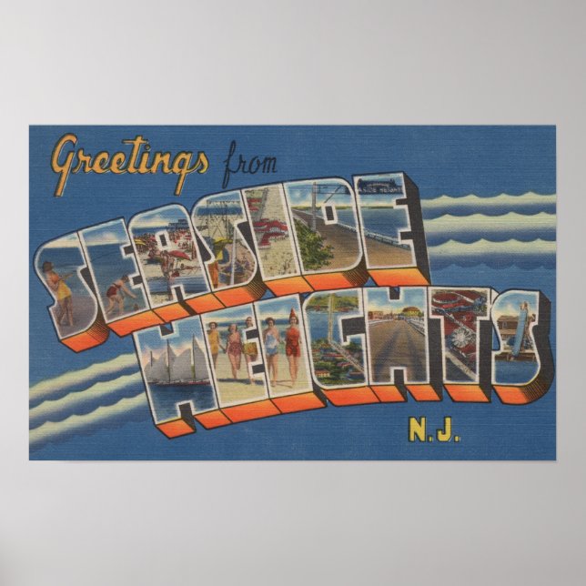 Seaside Heights, New jersey-Large Brev Scene Poster (Framsidan)