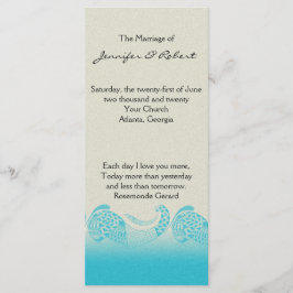 Seaside in Sand and and Aqua-Bröllopsprogrammet Program