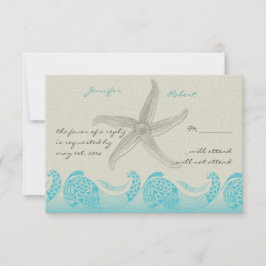 Seaside in Sand and and Aqua Responcard OSA Kort