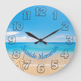 Seaside Memories Round Wall Clock Stor Klocka