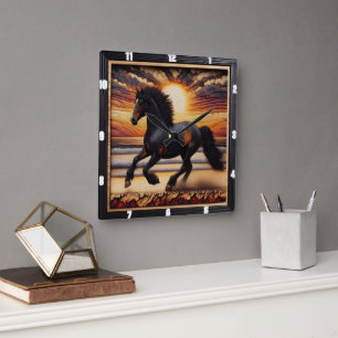 Seaside Morgan Pace: Texturerad charmig design Fyrkantig Klocka