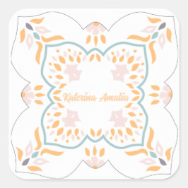 Seaside Mosaic Fyrkantigt Klistermärke