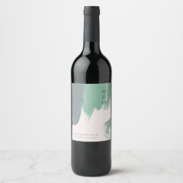 Seaside Ocean Glass | Monogram Vinetikett för Bröl Vinflaska Etikett