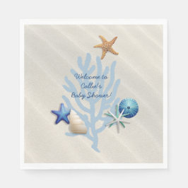Seaside Oceanic Beach Theter Boy's Baby Shower Pappersservett