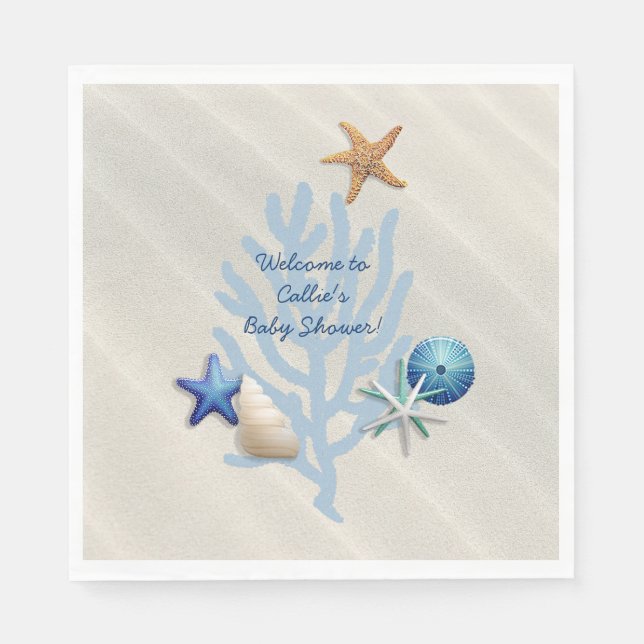 Seaside Oceanic Beach Theter Boy's Baby Shower Pappersservett (Framsidan)