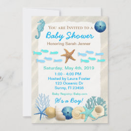Seaside Oceanic Boy's Baby Shower Inbjudningar