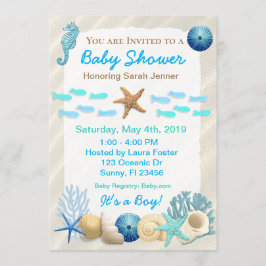 Seaside Oceanic Boy's Baby Shower Inbjudningar
