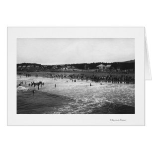 Seaside, Oregon Bathing Hour Beach Scene Hälsningskort