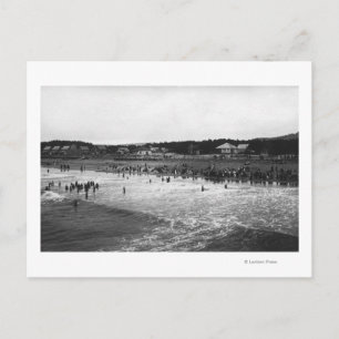 Seaside, Oregon Bathing Hour Beach Scene Vykort