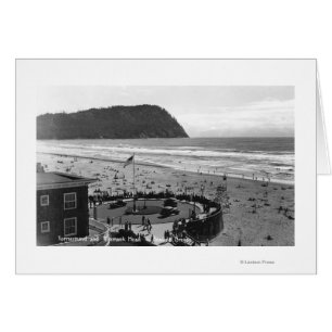 Seaside, Oregon Beach Scene från Luft-foto Hälsningskort