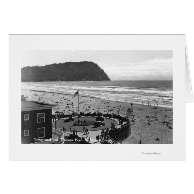 Seaside, Oregon Beach Scene från Luft-foto Hälsningskort (Framsidan Horizontal)
