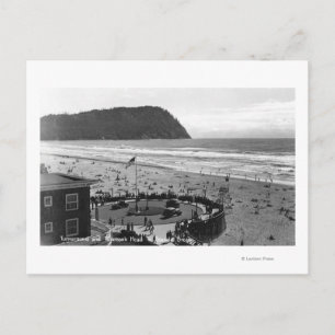 Seaside, Oregon Beach Scene från Luft-foto Vykort
