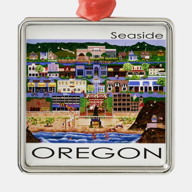 Seaside Oregon Julgransprydnad Metall (Framsidan)